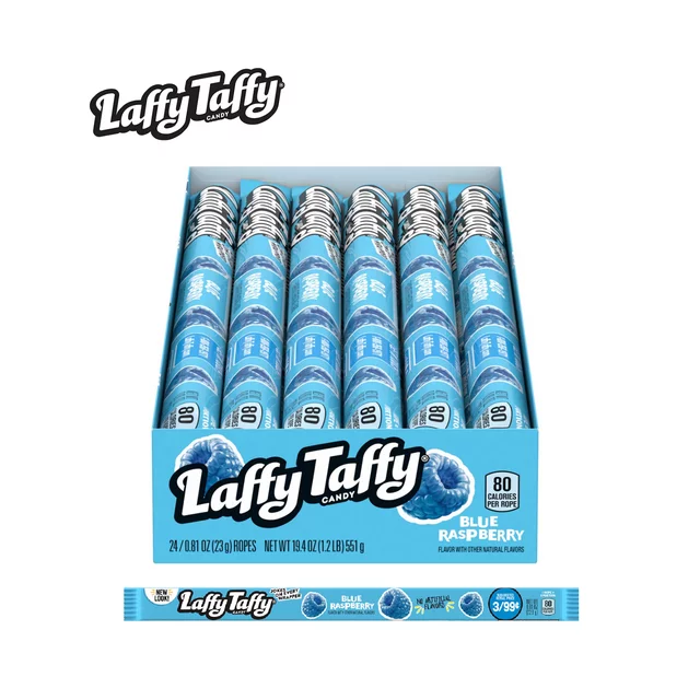 Laffy Taffy Rope Blue Raspberry 0 81oz 22 9g Pack Of 24 Stateside