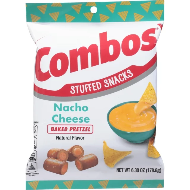 Combos Nacho Cheese Baked Pretzel 6.3oz 178g - Pack Of 12 - Stateside 